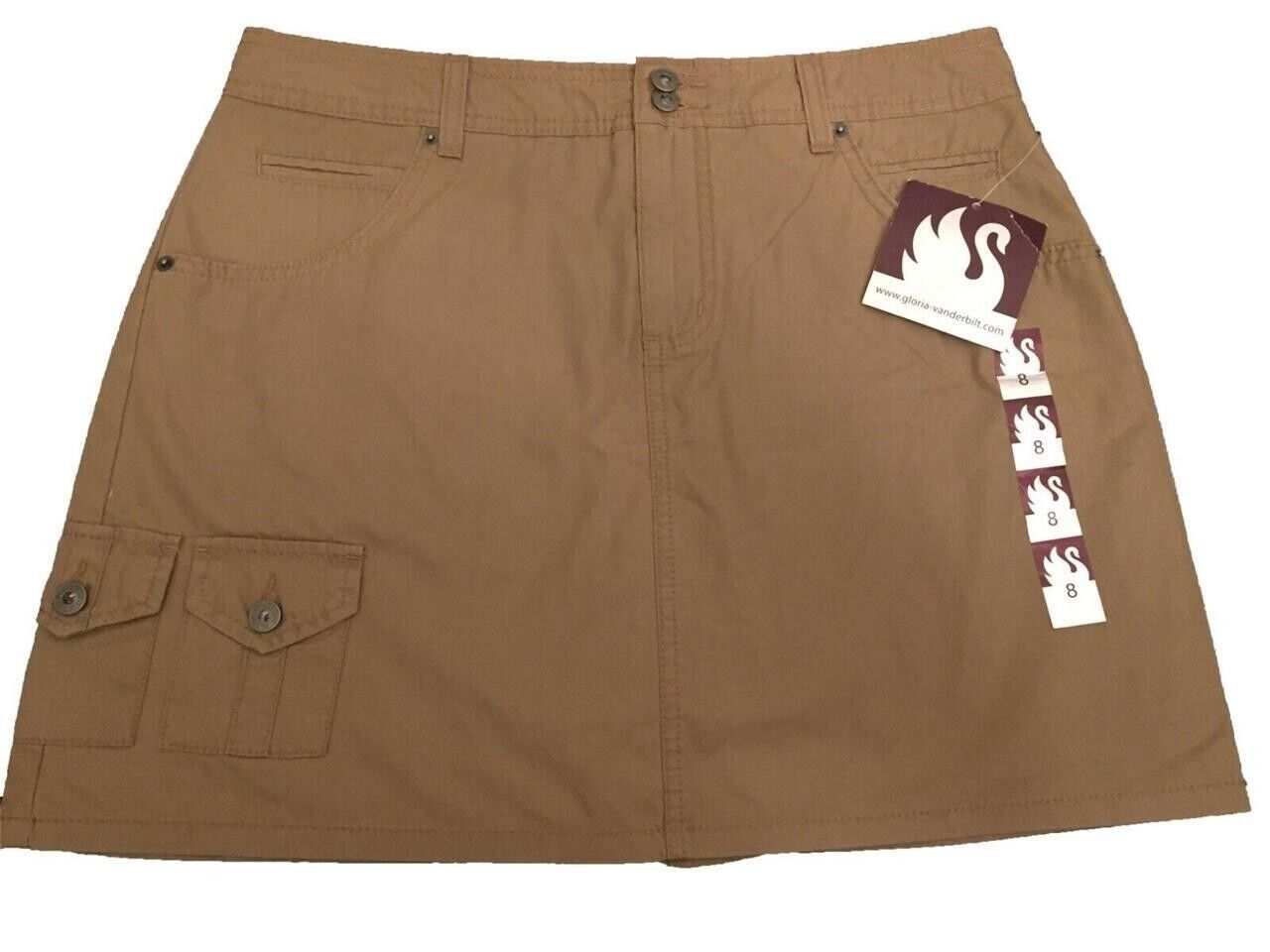Gloria Vanderbilt Women's Casual Mini Skirt Skort With Built Shorts, Tan, 8